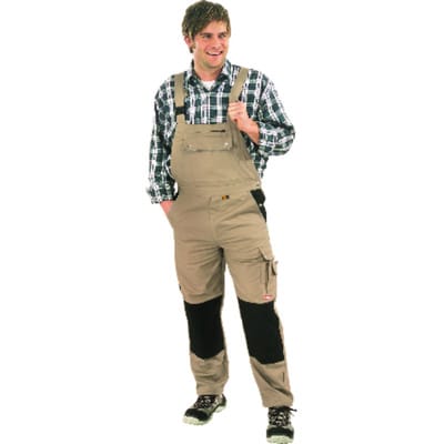 Latzhose 2135 khaki/schwarz, Größe 56