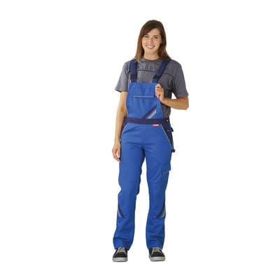 Damen Latzhose kornblau/marine/zink, Größe 38