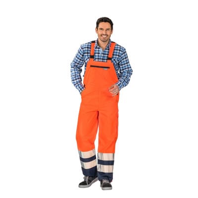 Regenlatzhose 2066 warnorange/marineblau, Größe 2XL