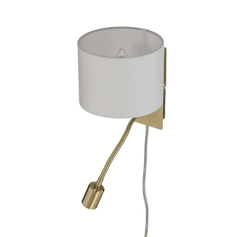 [neuwertig] B-ware Lindby Wandlampe Leselampe Florens Led Wandleuchte Lampe Messing Weiß 18x24cm