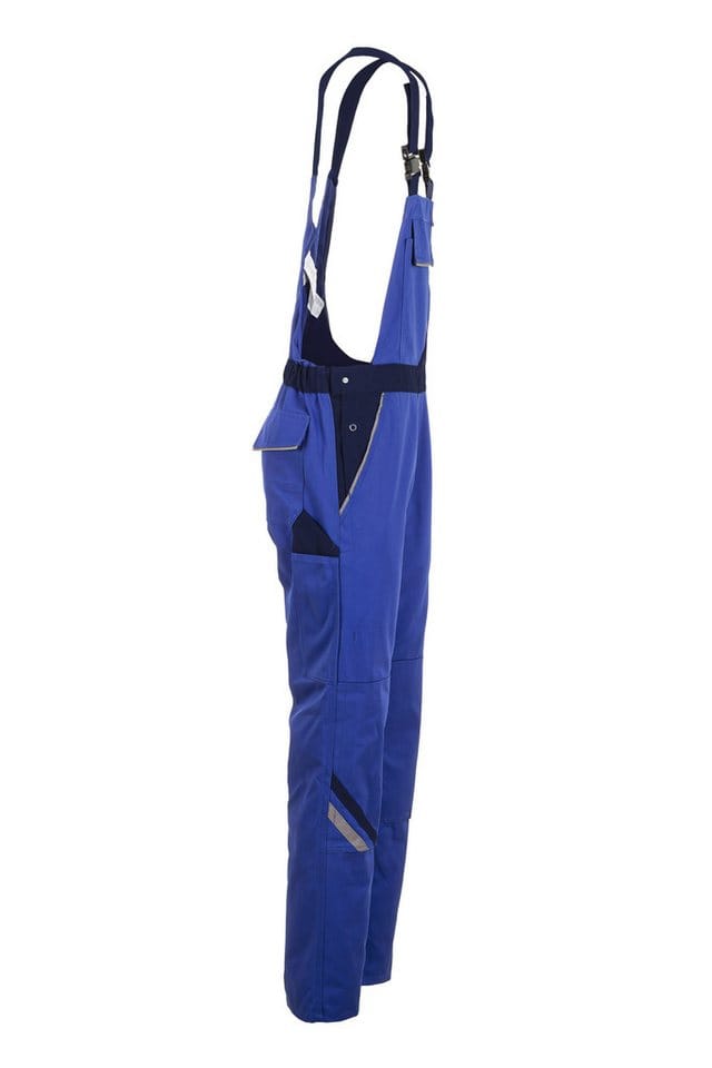 Damen Latzhose kornblau/marine/zink, Größe 34