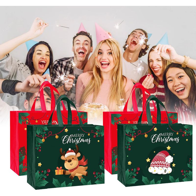 Weihnachtsgeschenktüten Mit Kordelzug, 16er-set, Tüten Zum Verpacken Von Weihnachtsleckereien, Geschenktüten Für Weihnachtsfeiern, Bonbontüten Mit Schleifen