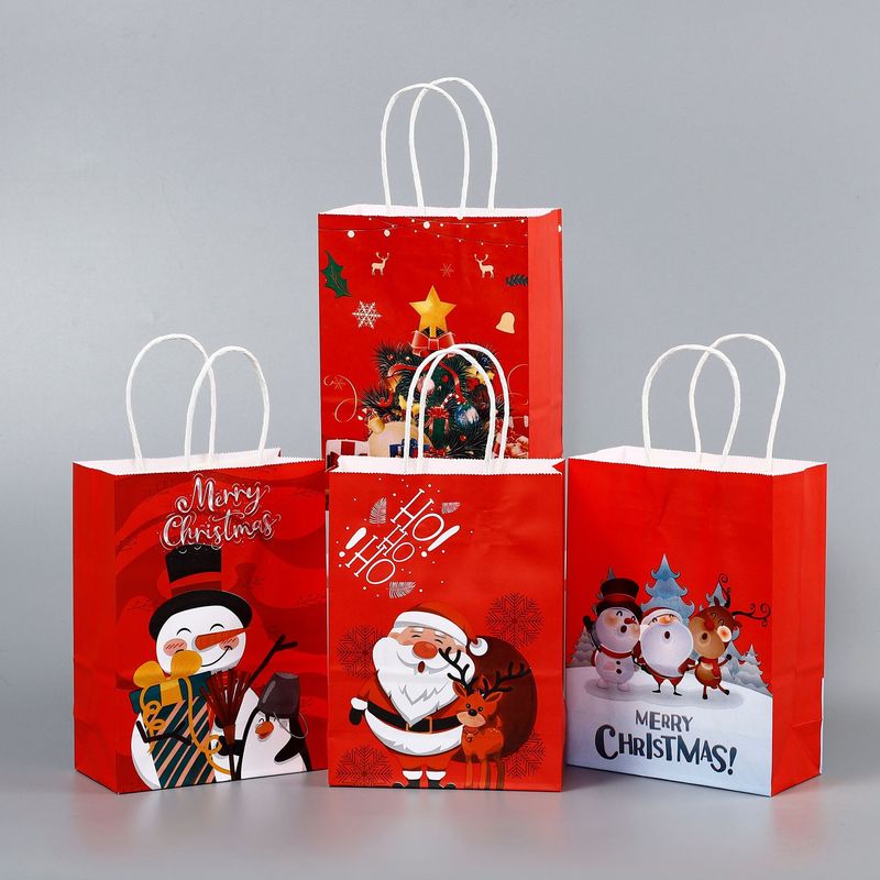 Weihnachtsgeschenktüten 221127 Mit Kordelzug, 4er-set, Tüten Zum Verpacken Von Weihnachtsleckereien, Geschenktüten Für Weihnachtsfeiern, Süßigkeitentüten Mit Schleifen