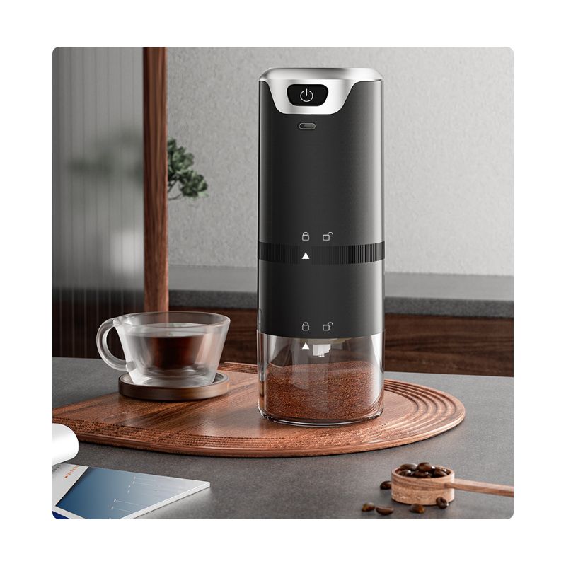 Wiederaufladbare Kaffeemühle Mit Keramikmörser Und -stößel, Einstellbarer Mahlgröße Und 1600 Mah Lithium-batterie.