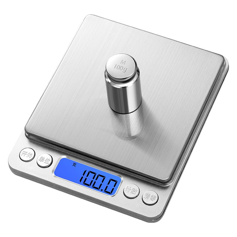 Kleine Elektronische Waage, 3 Kg/0,1 G, 6,6 Lbs, Küchenwaage Mit Blau Hinterleuchtetem Lcd-bildschirm, 6 Stück, Batterien Enthalten.