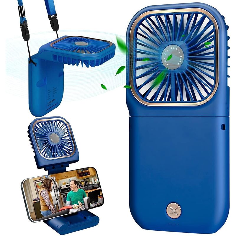 Leiser Usb-mini-ventilator Mit Usb-ladefunktion Und 3 Geschwindigkeitsstufen (blau)