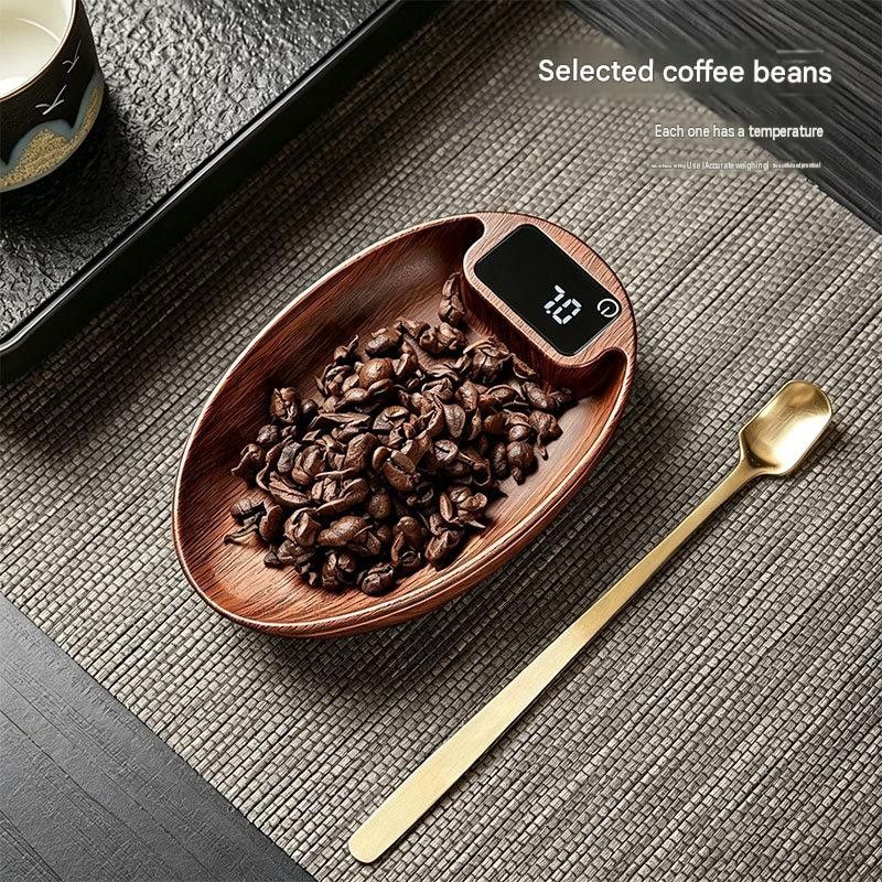 Mini-kaffeewaage Mit Led-wiegeplattform, Eine Hochpräzise Waage Zum Abmessen Von Gemahlenem Kaffee Und Kaffeebohnen.