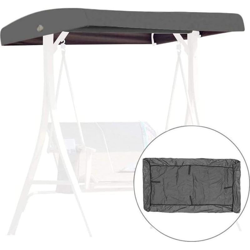 Ersatzverdeck Für Schaukel, 191 X 120 X 23 Cm, Ersatzbezug Für 3-sitzer, Wasserdicht (grau)