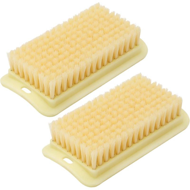 Set Mit 2 Reinigungsbürsten Für Kleidung, Weiche Und Dichte Borsten, Starke Reinigungskraft, Rutschfester Griff, Aufhängeöse, Ausgezeichnete Haltbarkeit, Bodendüse, Badezimmer