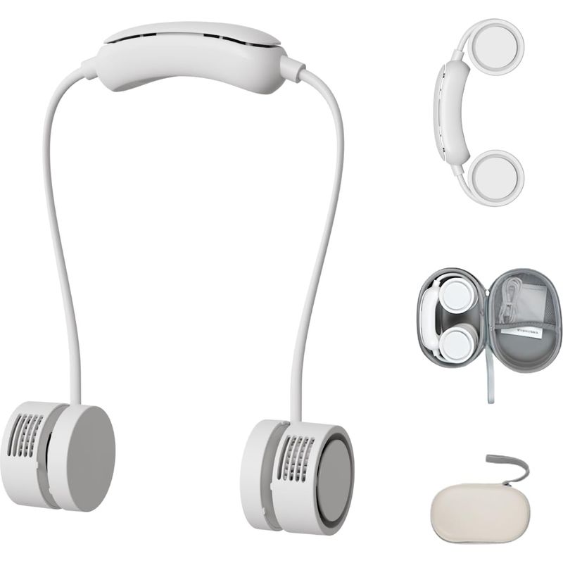 Nackenventilator, Tragbarer, Klingenloser Nackenventilator, 360°-luftstrom, Leiser Betrieb Mit 3 Geschwindigkeitsstufen, Usb-ladefunktion.