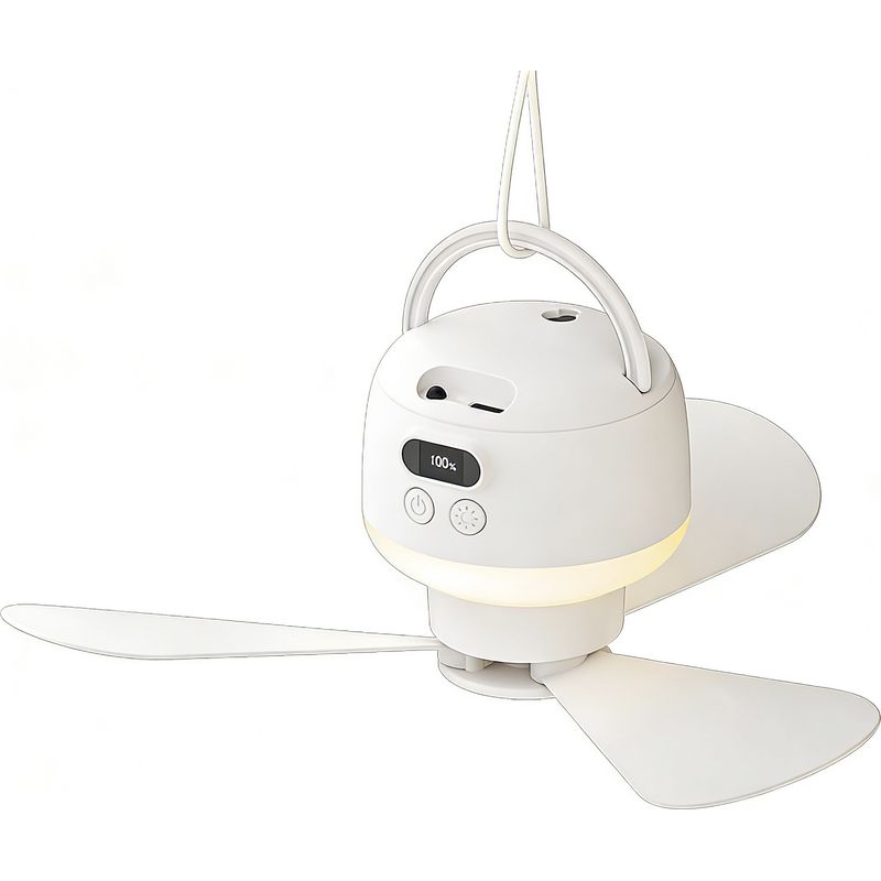 Campingventilator Mit Licht, Deckenventilator Mit Licht Und Fernbedienung, Led-campinglampe Mit Usb-aufladbarem Ventilator Und Timer