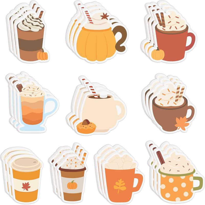 Set Mit 10 Kreativen, Kaffeetassenförmigen Aufklebern, Hohe Qualität, Besondere Form, Abziehbar, Hohe Haftkraft