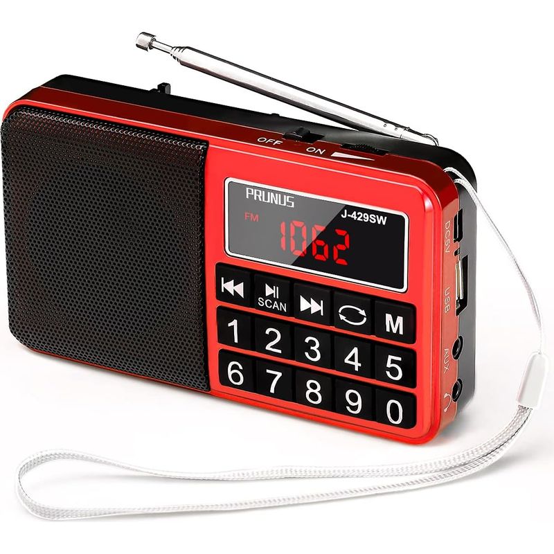 Tragbares Fm/am(mw)/sw/usb/micro-sd/mp3-radio Mit Großen Tasten Und Großem Display, 1200-mah-akku