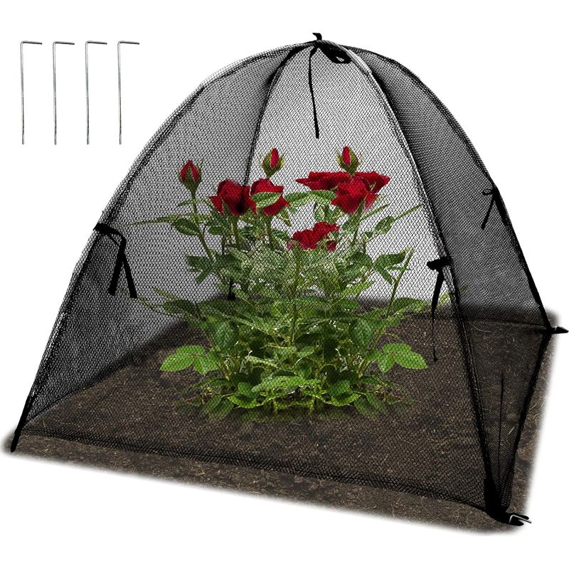 Schutzhülle Für Pflanzen (mit 4 Verankerungspfählen) – 60 X 60 X 60 Cm, Geeignet Für Gärten Und Topfpflanzen.