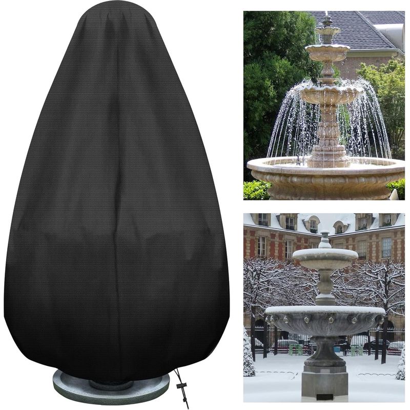 Wetterfeste Abdeckung, 92 X 107 Cm (d36 X H42 Zoll), Geeignet Für Springbrunnen Im Außenbereich Im Winter