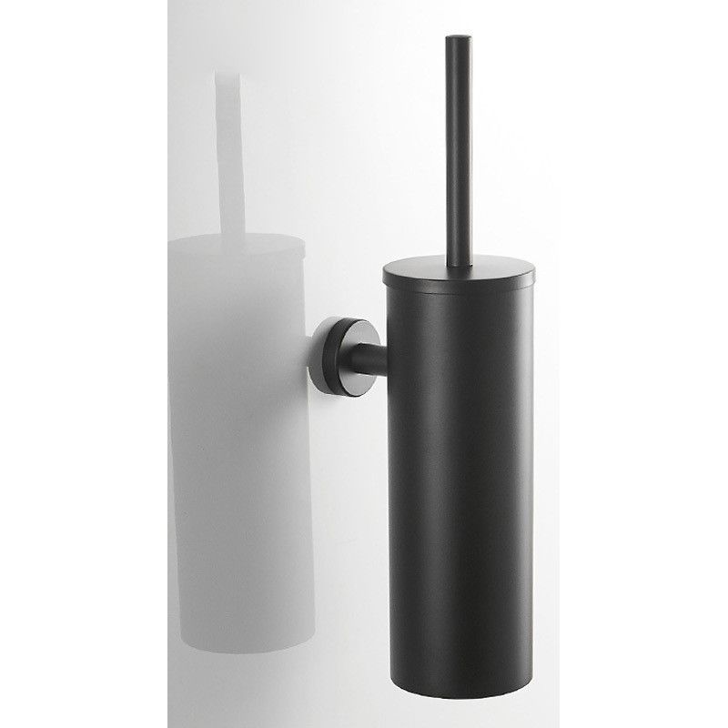 (schwarz) Elegantes Wc-bürstenset Aus Edelstahl Mit Langem Griff Und Hygienischem Halter Für Das Badezimmer