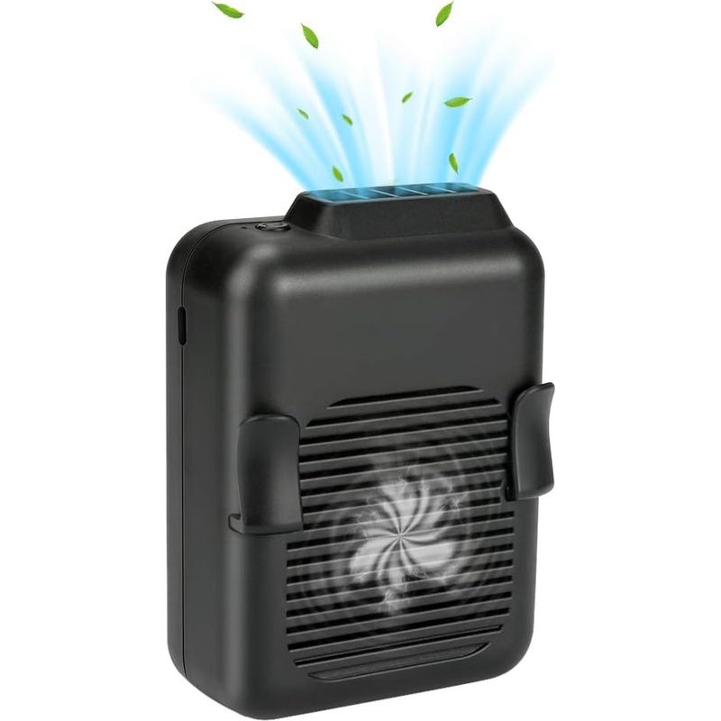 Mini-ventilator Mit Gürtelschlaufe, Tragbar, Freihändig, Als Halskette Tragbar, Usb-aufladbar, 6000 Mah