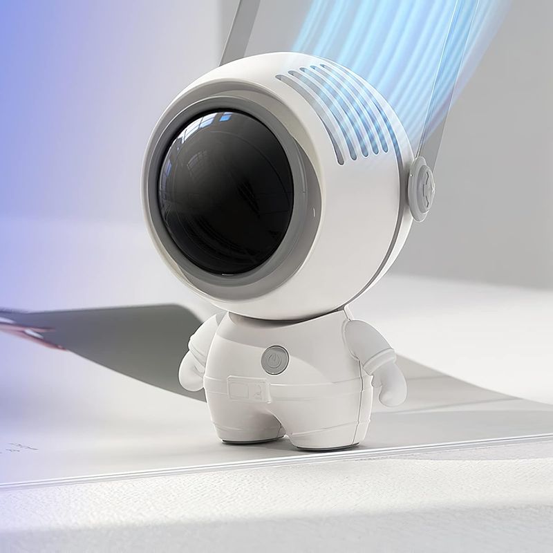 Astronauten-nackenventilator (weiß) Mini-ventilator Ohne Rotorblätter, Tragbar, Usb-ladefunktion, 360° Verstellbarer Luftauslass