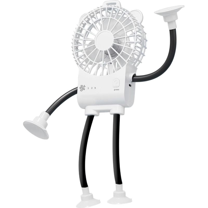 Mini-tragventilator (universalmodell) Mit Silikon-saugnapf, 3-stufiger Windregulierung Und Flexiblen Stativfüßen.