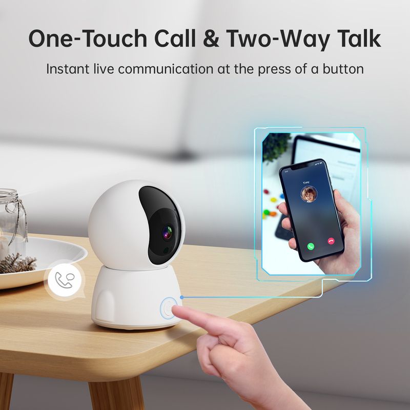 2-megapixel-ptz-sicherheitskamera Für Den Innenbereich, Drehbare Wlan-heimkamera, Kompatibel Mit Babyphone
