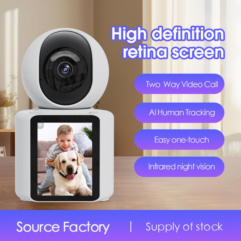 Ptz-überwachungskamera Für Den Innenbereich, Drehbare Wlan-heimkamera, Kompatibel Mit Babyphone + 32-gb-speicherkarte