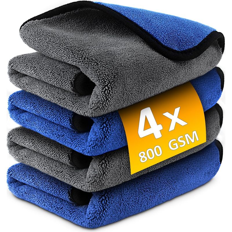 X 800 G/m² Mikrofaser-autotrockentücher, 40 X 40 Cm, Super Saugfähige, Kratzfeste Poliertücher Für Autos, Motorräder, Fenster Und Badezimmer Professionelle Reinigungstücher