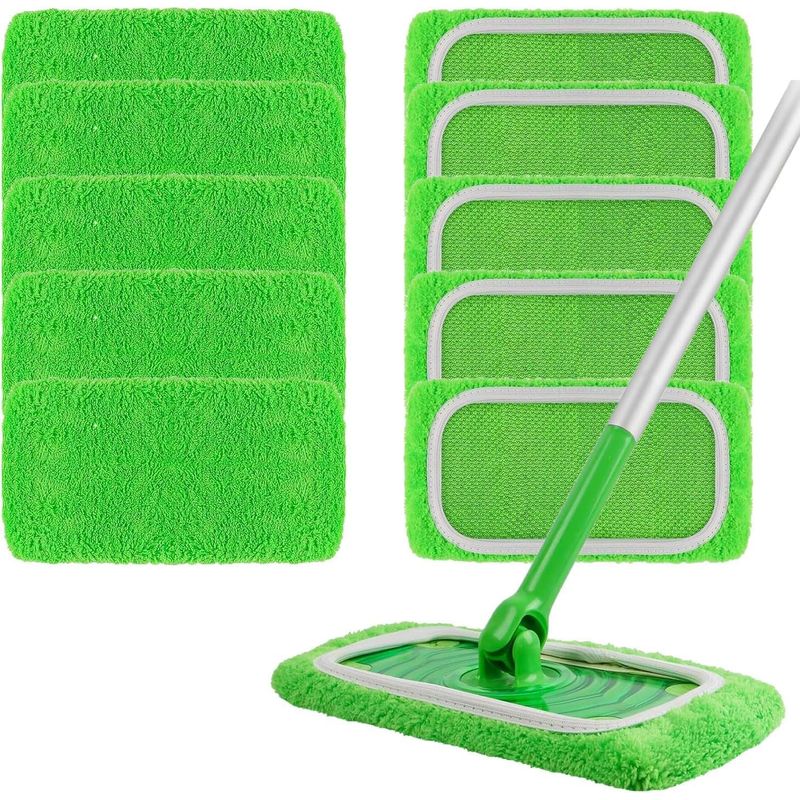 10 Wiederverwendbare Tücher Für Swiffer Sweeper, Waschbare Mikrofaser-ersatzmopptücher, Mikrofaser-mopppads Für Nass- Und Trockenreinigung, Geeignet Für Alle Bodenarten