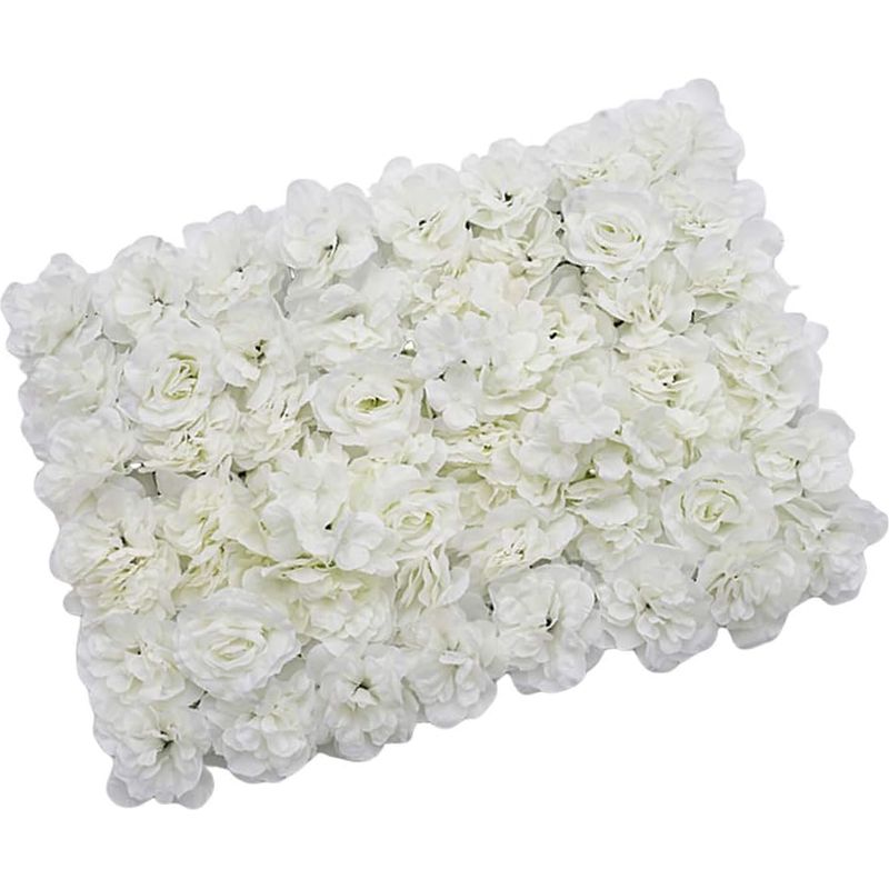 Künstliches Blumenpaneel, Romantische Wanddekoration, Hintergrund, Hecke, Für Inneneinrichtung, Hochzeitsfeiern, Fotohintergrund, Weiße Rose, 60 X 40 Cm