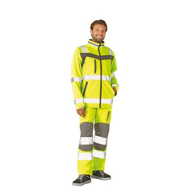 Softshell Jacke warngelb/schiefergrau, Größe XXL