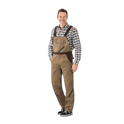 Latzhose 2334 khaki/braun/zink, Größe 94