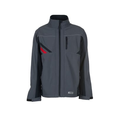 Wetter- und Kälteschutz-Softshelljacke Highline 2382 schiefer/schwarz/rot, XL