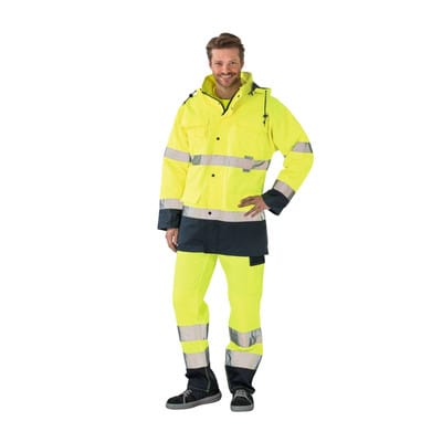 Parka 2057 warngelb/marineblau, Größe S