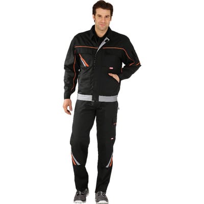Bundjacke 2481 schwarz/orange/zink, Größe 38