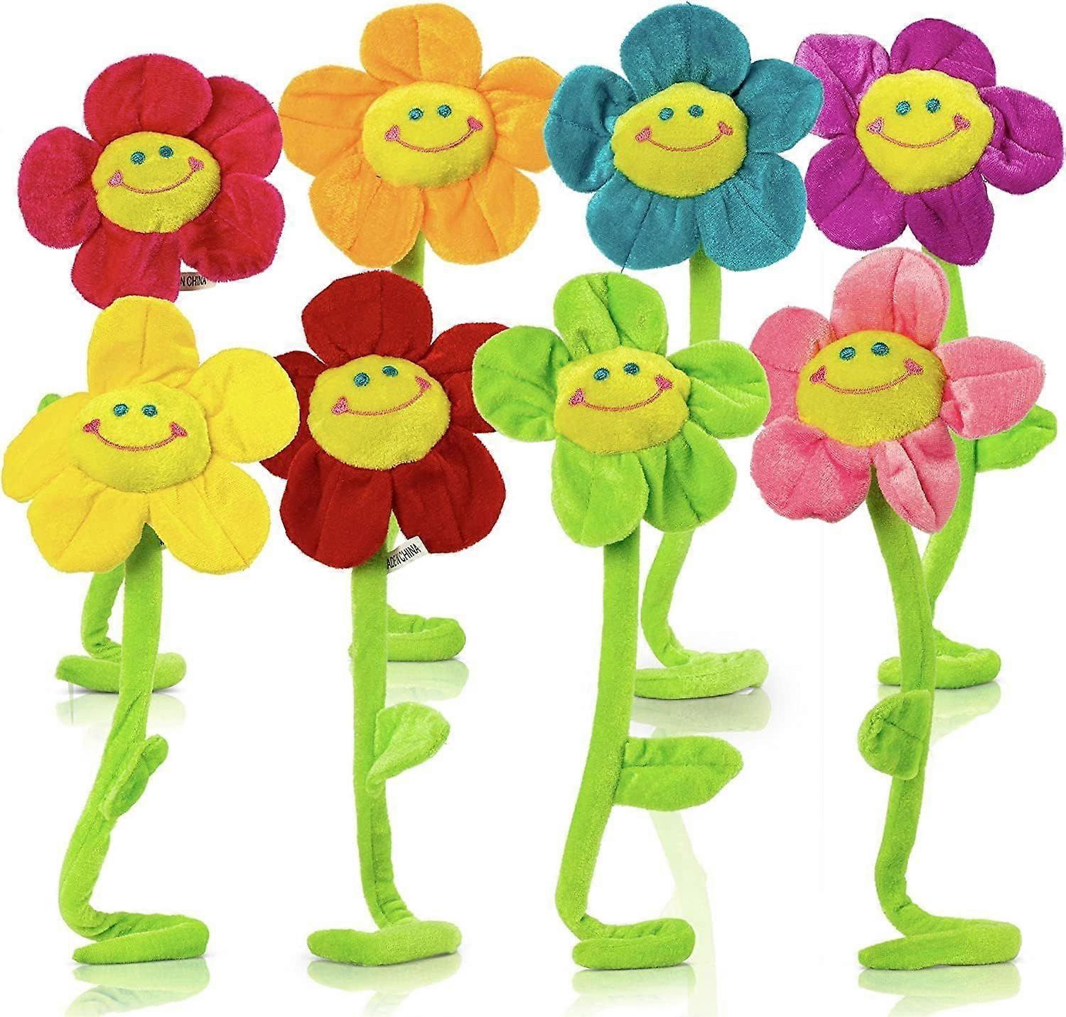 Plüschblume Mit Biegsamen Stielen, Farbenfrohe Plüschblumen, Strapazierfähiges Plüschtier, Gänseblümchenstrauß Mit Fröhlichem Gesicht, 43 Cm