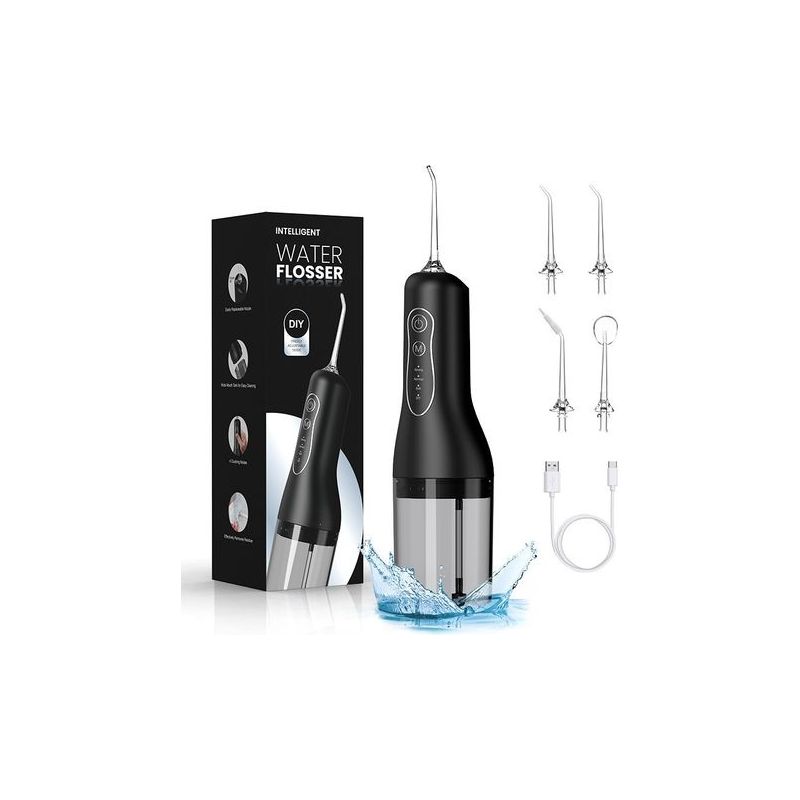 Munddusche Mit 4 Modi – 6 Düsen – Wasserdicht (ipx7) – 30 Tage Akkulaufzeit – Extra Großer, Abnehmbarer Wassertank Für Optimale Mundhygiene