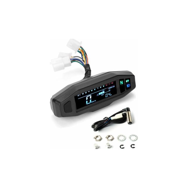Mini Universal Lcd Digitaler Motorrad-tachometer, Zeigt Digitale Geschwindigkeit, Kilometerzähler Und Betriebsstundenzähler Für Elektromotorräder An.