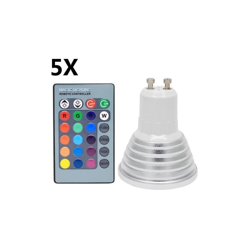 Gu10 3w Rgb Led-farbwechsellampen, 16 Farboptionen, Ac85-265v Mit Infrarot-fernbedienung