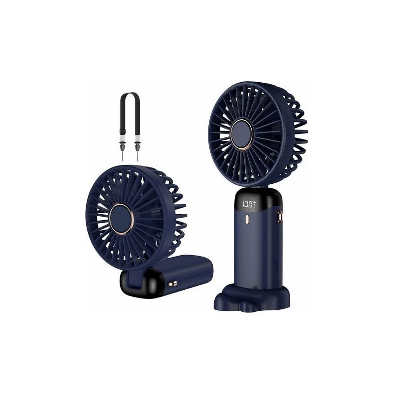 Tragbarer Mini-usb-ventilator, Wiederaufladbar, Kleiner Taschenventilator Mit 5 Geschwindigkeitsstufen Und Ständer, Faltbarer Tischventilator Mit 4200-mah-akku Für Den Einsatz Im Büro Oder Im Freien,