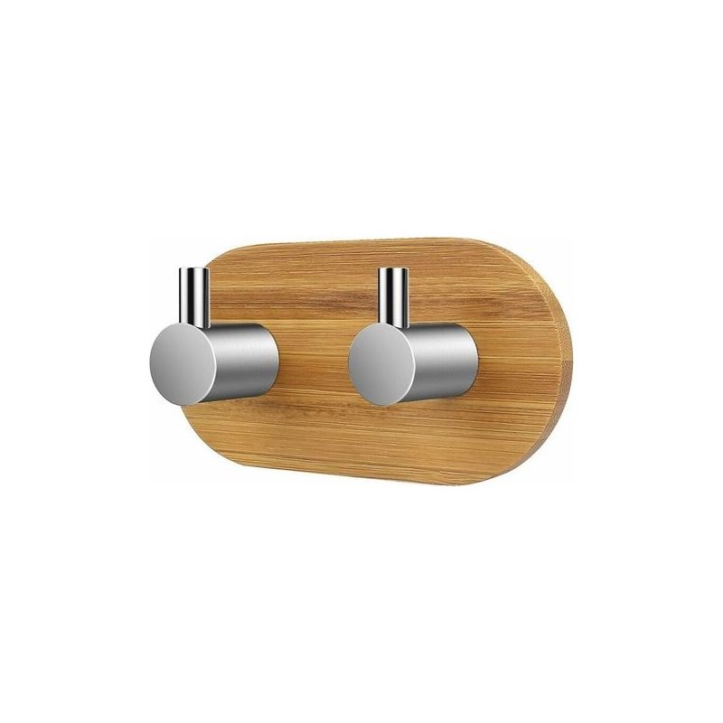 Klebehaken, Wandhaken Für Badezimmerhandtücher, Haken Für Küche/schlafzimmer, Bambusholz Und Edelstahl