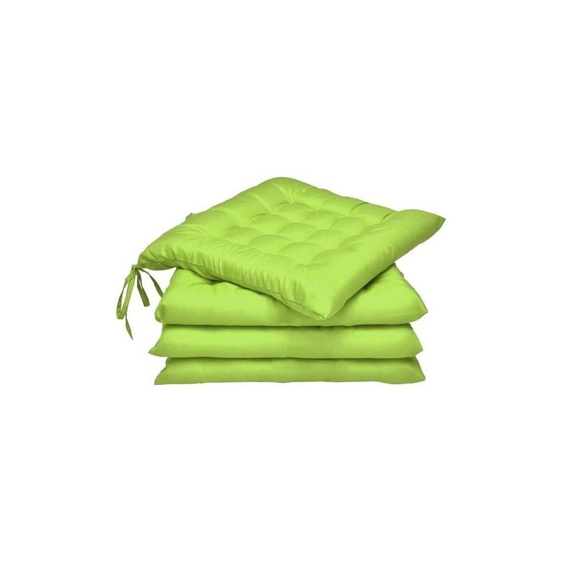 Outdoor-kissen 40x40 Cm – Set Mit 4 Dicken 5 Cm Polyesterkissen – Befestigungsbänder Für Stühle Und Bänke
