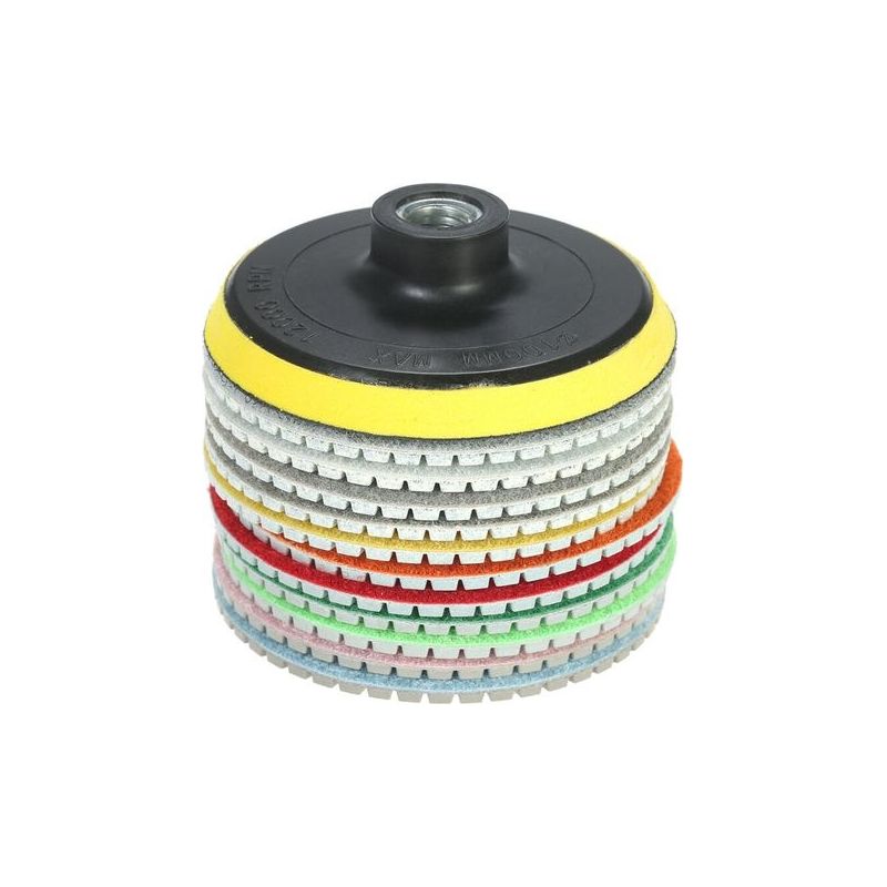 11-teiliges Set Diamantschleifscheiben (4 Zoll) – Polierpads Für Granit, Marmor, Beton – Körnung 30/50 Bis 6000 – Dicke 3 Mm