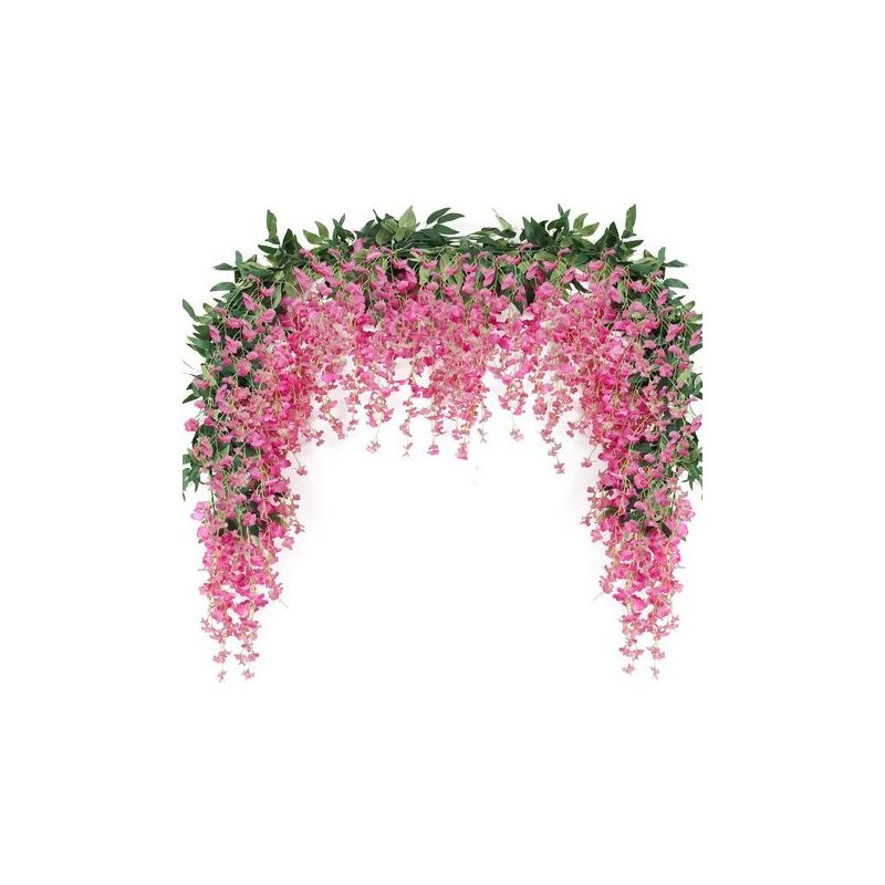 Set Mit 2 Künstlichen Glyziniengirlanden, 2 M Lang, Für Den Außenbereich, Innenräume, Hochzeiten, Wände, Badezimmer (bunt)