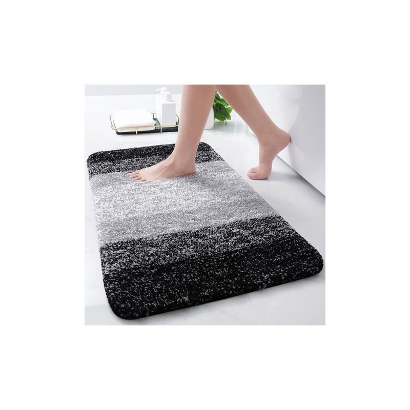 Rutschfeste Mikrofaser-badematte – Weich, Saugfähig, Dick – Maschinenwaschbar – 61 X 40,6 Cm – Schwarz