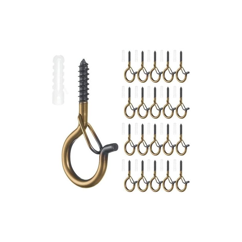 Metall-schraubhaken Für Die Wand – 20er-packung Schraubhaken Für Teetassen, Pflanzen, Lampen, Schreibtische, Für Den Innen- Und Außenbereich (bronze)