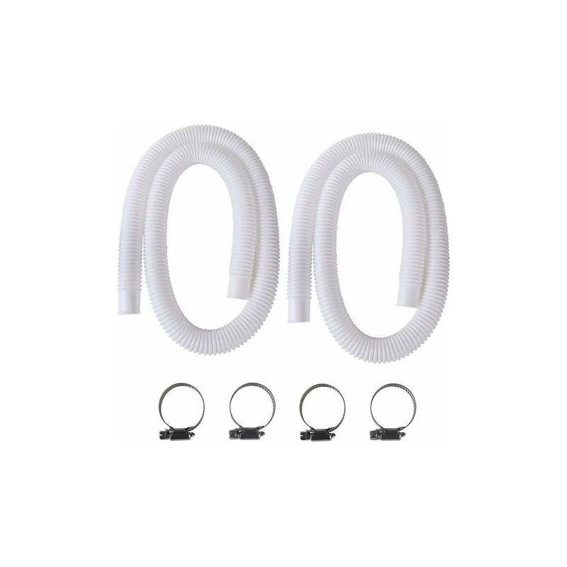 2-teiliger 150 Cm Pool-saugschlauch – 32 Mm Transparentes Pvc – Kompatibel Mit Intex 330/530/1000 Gph Pumpen – Schnelle Installation
