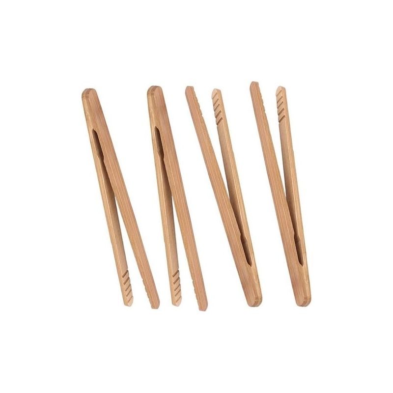 Wiederverwendbare Bambus-toastzange Im Klassischen Stil – Küchenzange Aus Holz, Ideal Für Toaster, Obst, Brot Und Essiggurken, Auch Für Käse Geeignet, 4er-set