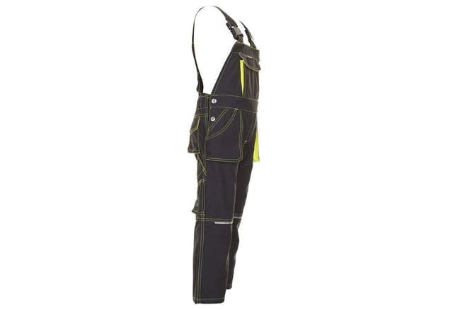Latzhose anthrazit/gelb, Größe 122/128