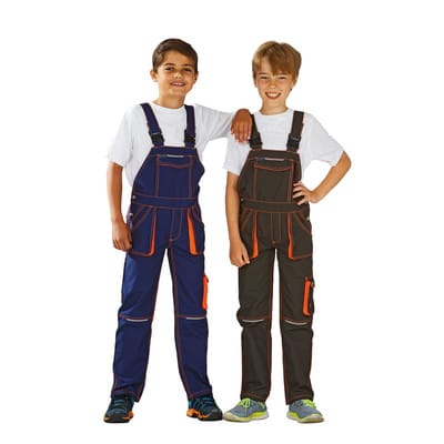 Latzhose oliv/orange, Größe 110/116