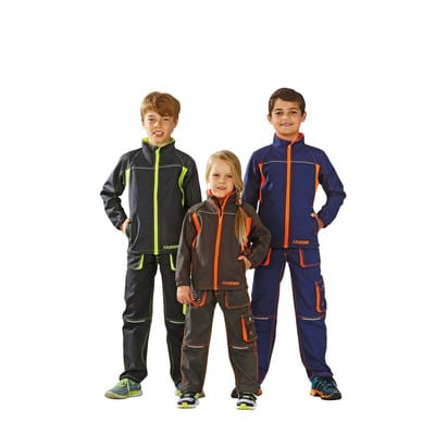 Wetter- und Kälteschutz-Softshelljacke Junior 6131 marine/orange, Größe 170/176