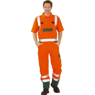 Latzhose 2028 warnorange/grün, Größe 110